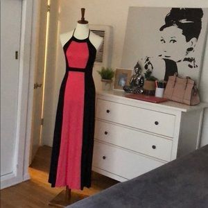 Monteau Los Angeles Colorblock Maxi Halter Dress S